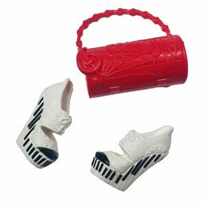 Monster High Doll Operetta Dance Class Shoes Piano Key And Red Purse Bag